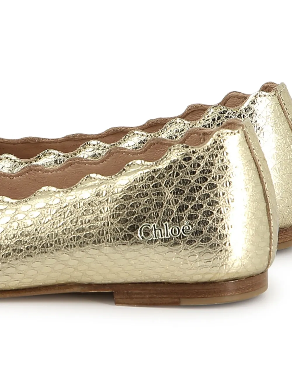 

Балетки с фестонами Chloé Kids, золотой