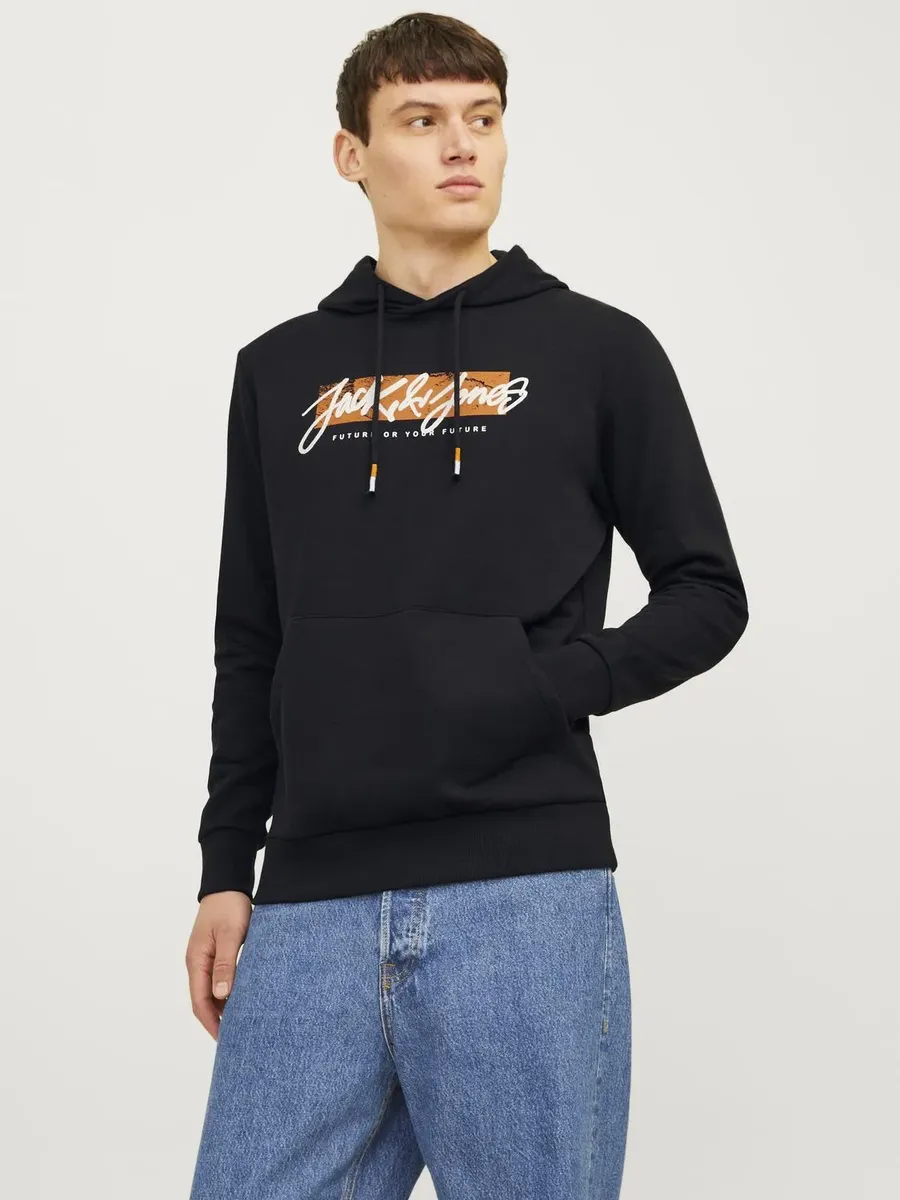 

Толстовка Jack & Jones с капюшоном "JJTILEY SWEAT HOOD", черный