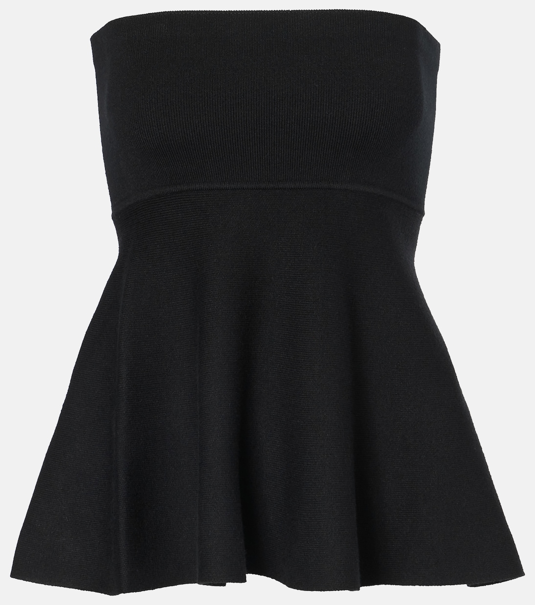 

Топ из хлопковой смеси с баской Agathe The Frankie Shop, черный