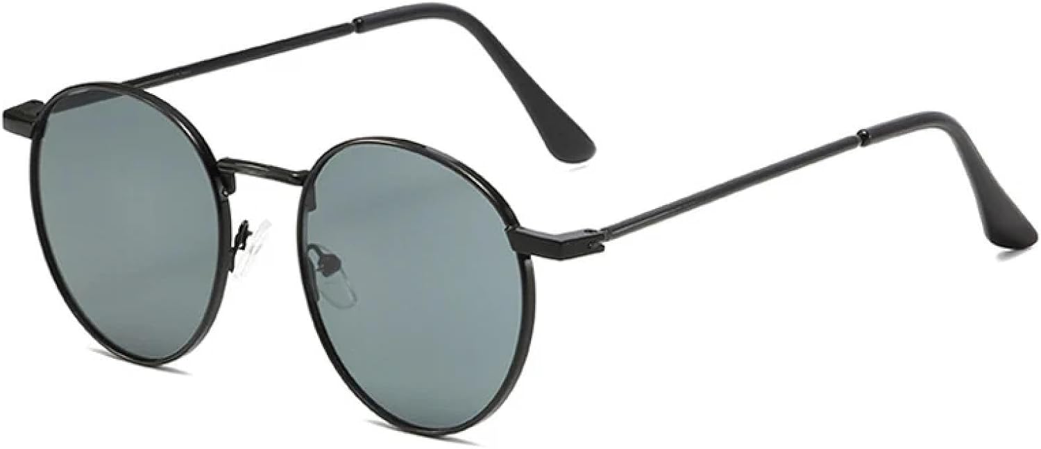 

Ретро-классические круглые мужские солнцезащитные очки в металлической оправе, модные прозрачные линзы с градиентом цвета океана, защита от УФ-излучения UV400 для женщин HHZZYVY, Black Gray