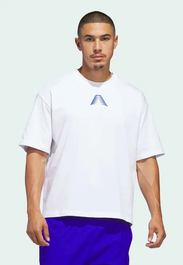 Футболка Anted bt2 tee print t-shirt Adidas Performance, белый прозрачно-голубой — фото 2