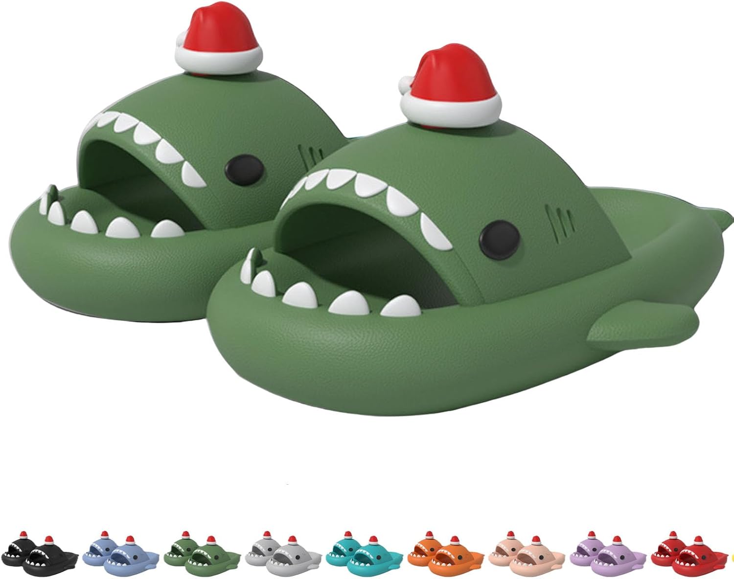 

Унисекс тапочки «Акула Облако», противоскользящие, быстросохнущие пляжные и душевые сандалии, рождественская обувь для пар Generic, темно-зеленый