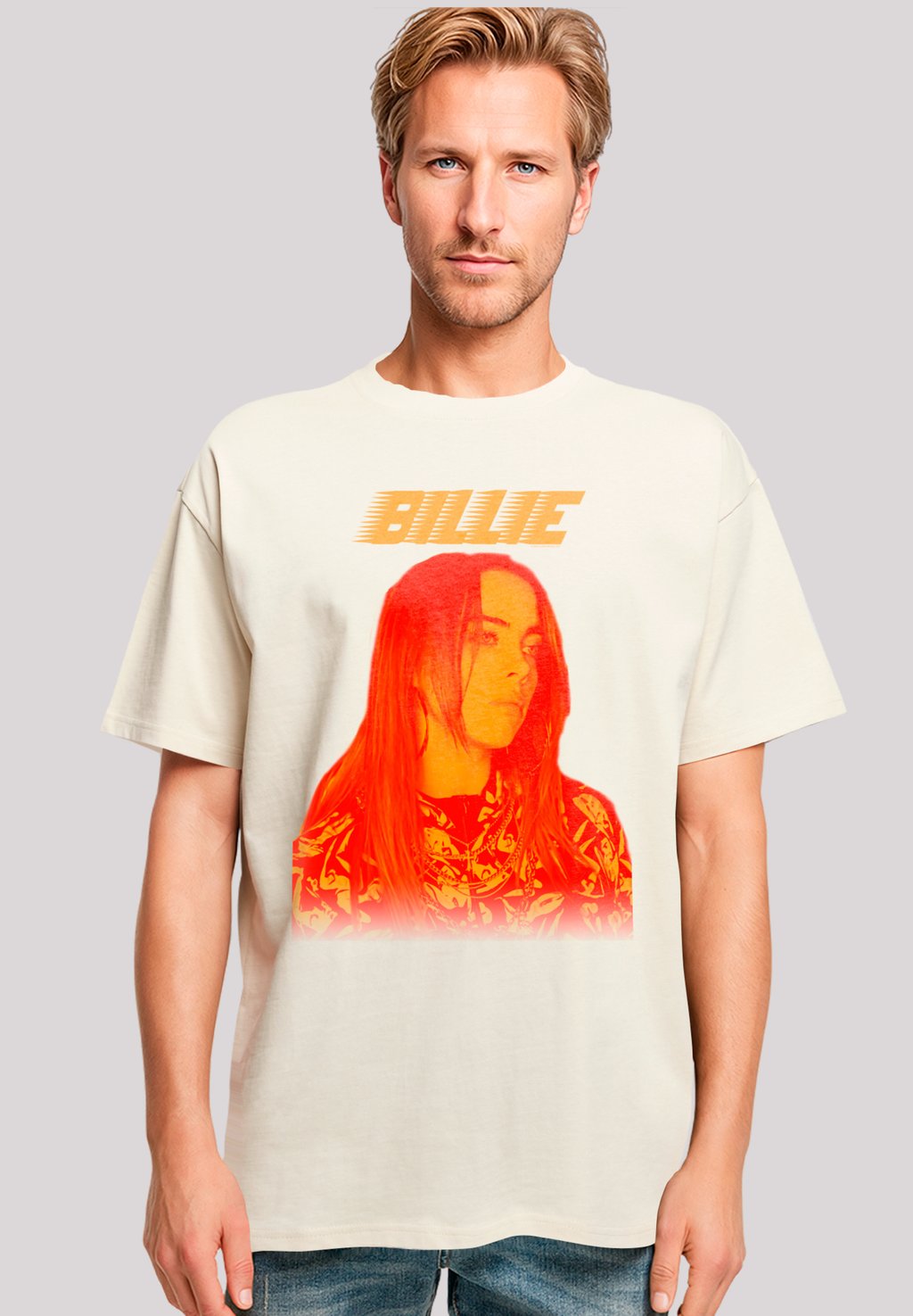 

Футболка с принтом BILLIE EILISH PORTRAIT F4NT4STIC, песочный