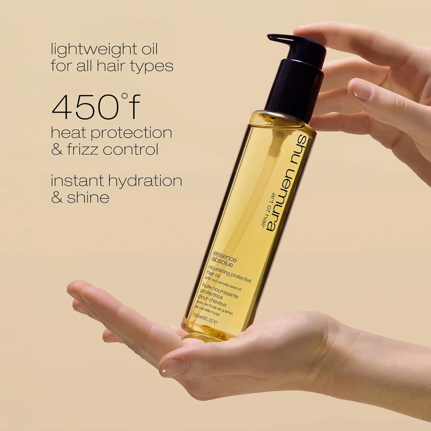 shu uemura art of hair Essence Absolue питательное защитное масло для волос - легкое, увлажняет, придает блеск, уменьшает пушистость и защищает от нагрева с японским маслом камелии 50 мл (1 шт.), red — фото 4