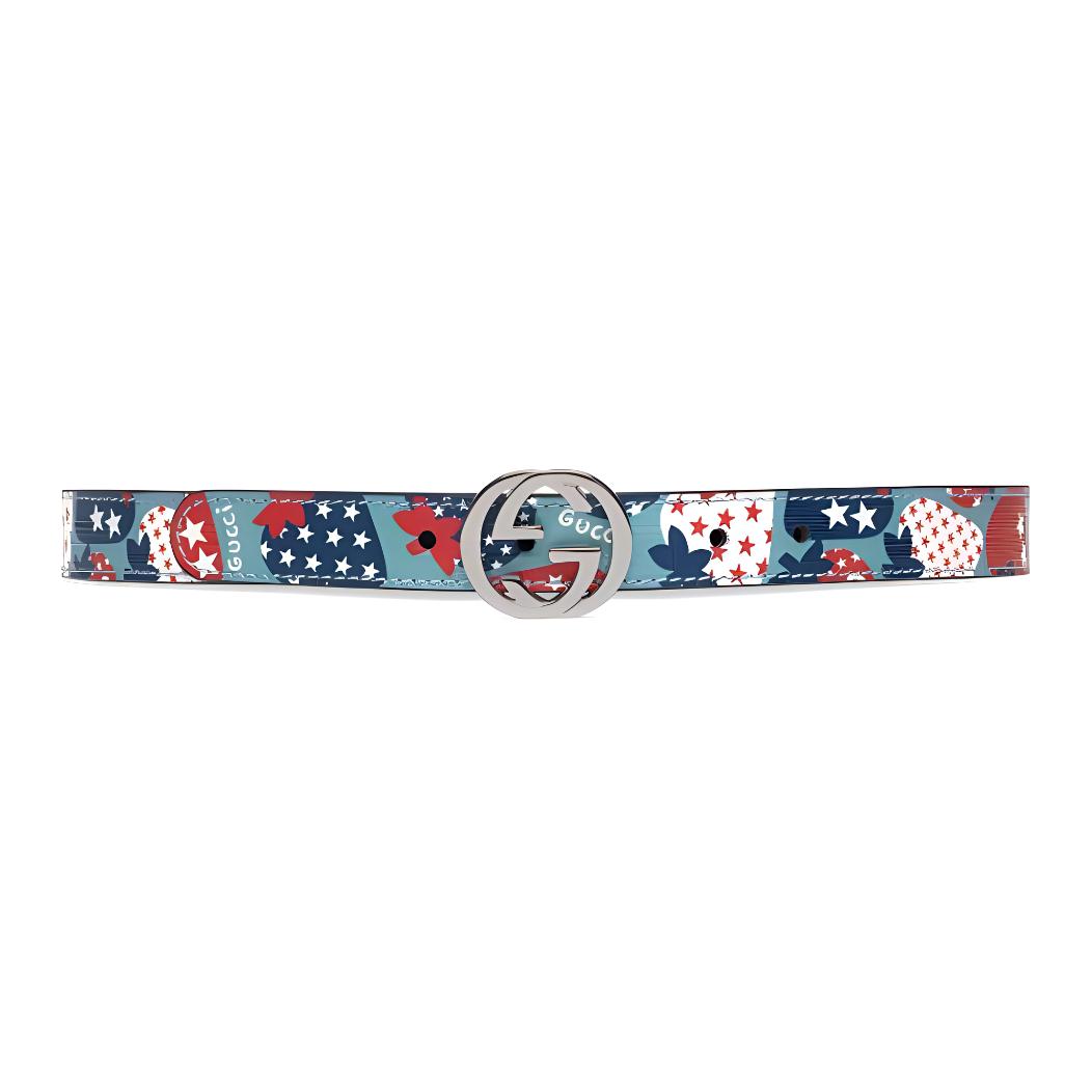 

GUCCI Искусственная кожа ремень детский синий ширина 2 см, Blue