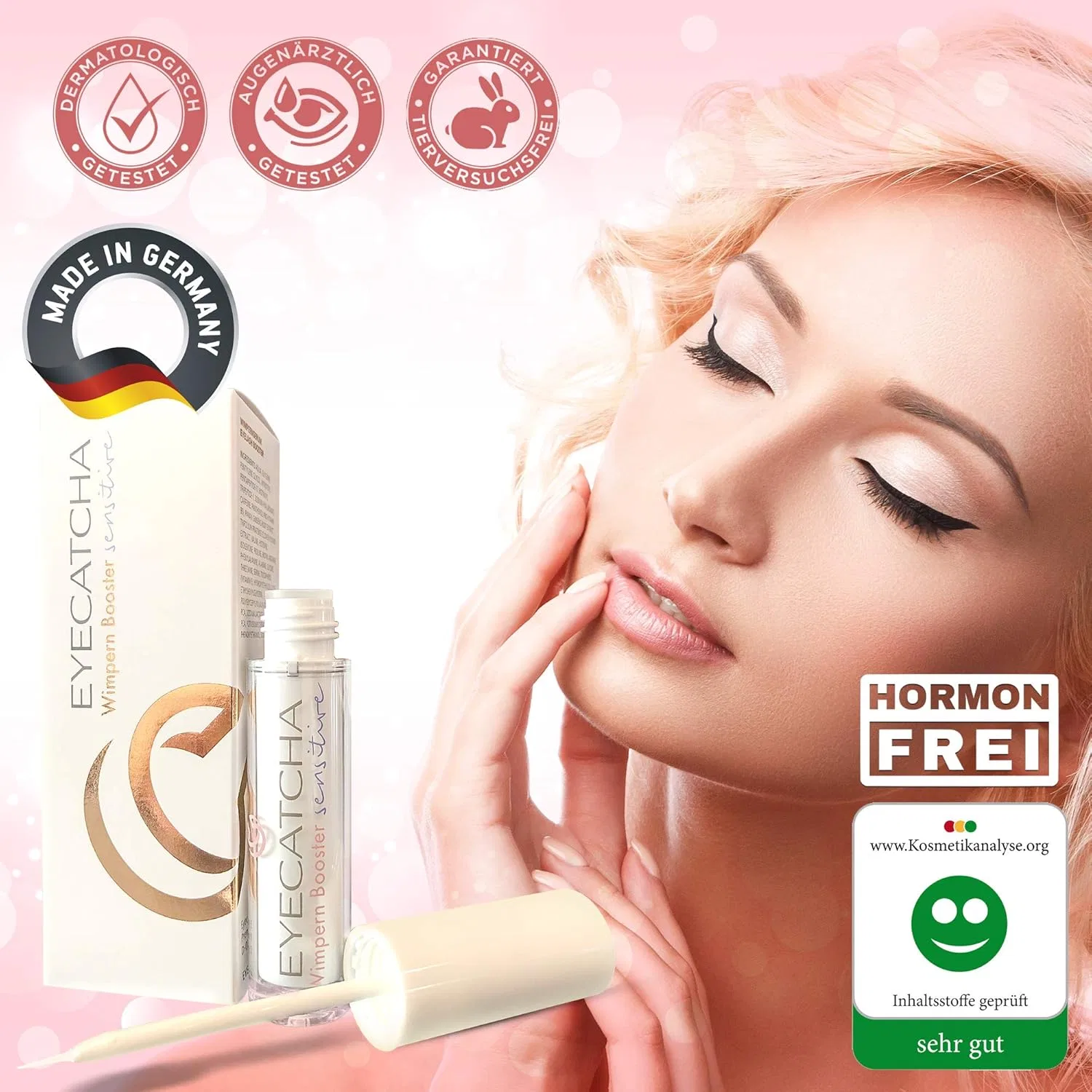 Веганская сыворотка для ресниц Sensitive 3 мл с биотином и пептидами Eyecatcha — фото 4