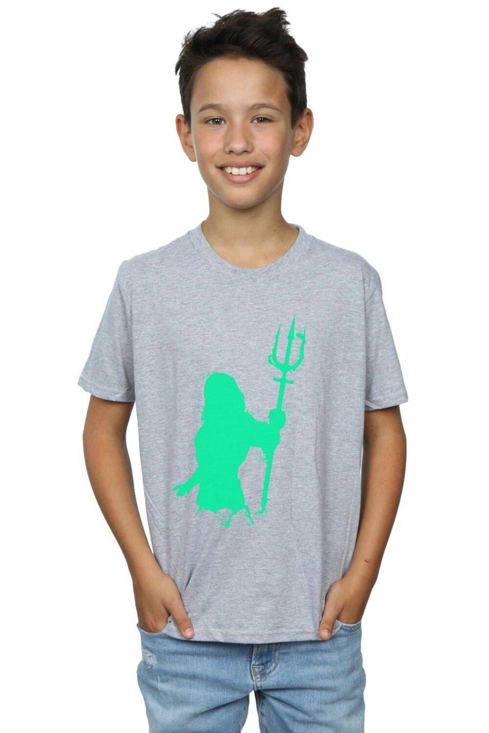 

Футболка с аквасилуэтом «Аквамен» DC Comics, серый