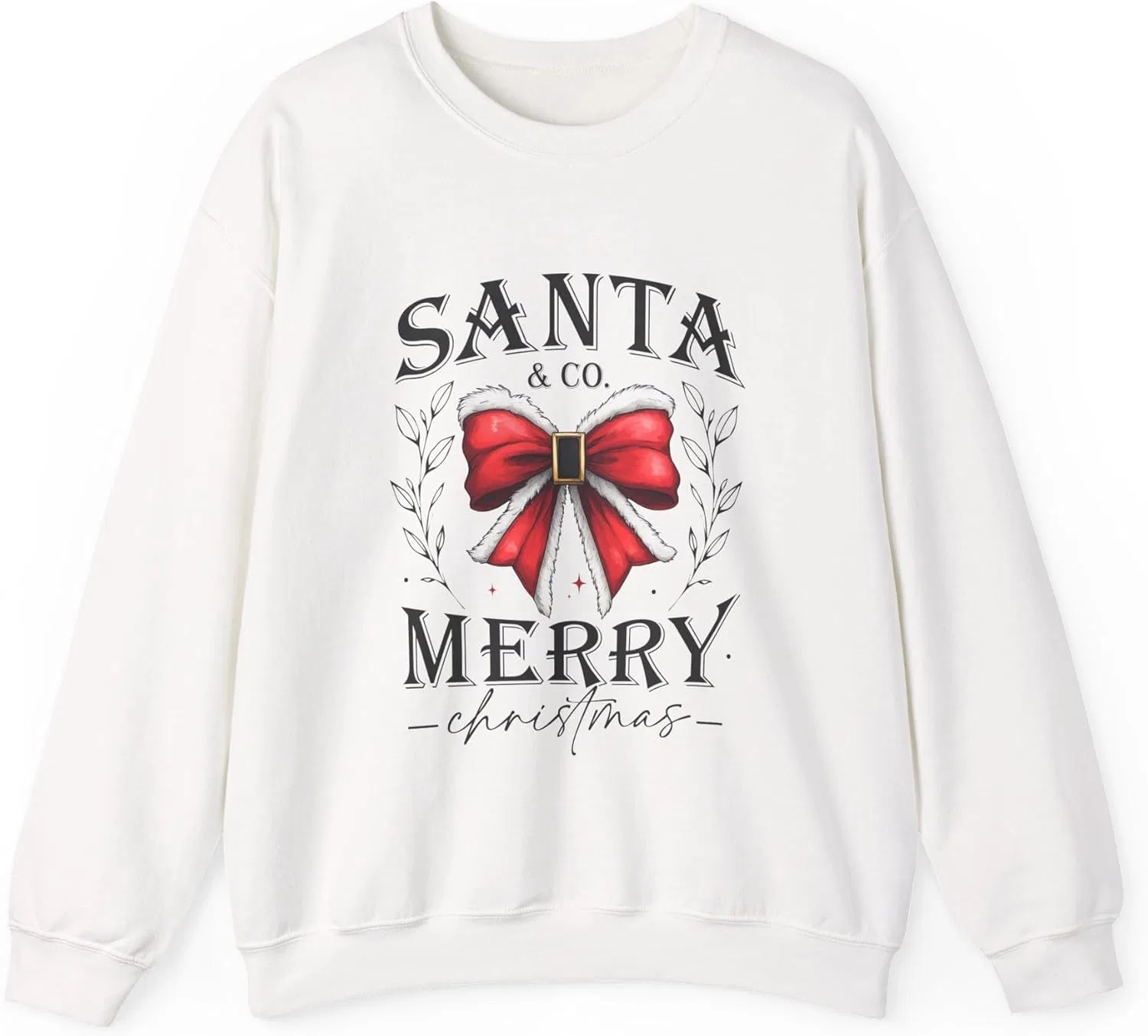 Свитшот Santa & Co Merry Christmas, праздничная рождественская одежда, зимний сезон, рождественский свитер GENERIC, белый