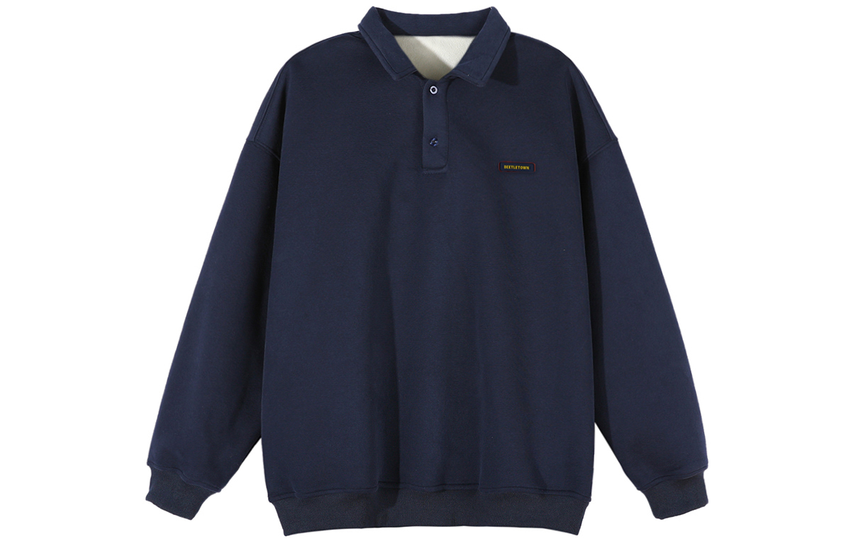 

Свитшоты Unisex Lapel Moderate Heavyweight BEETLE TOWN, темно-синий (fleece-lined)