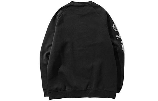 Толстовка originals graphic crew logo printing casual sports round neck pullover black Adidas, черный — фото 2