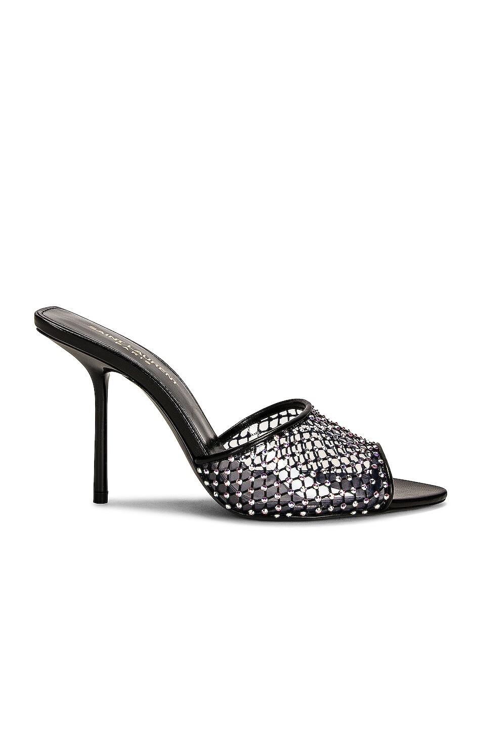 Диско-мюли Saint Laurent, цвет Nero Crystal & Nero