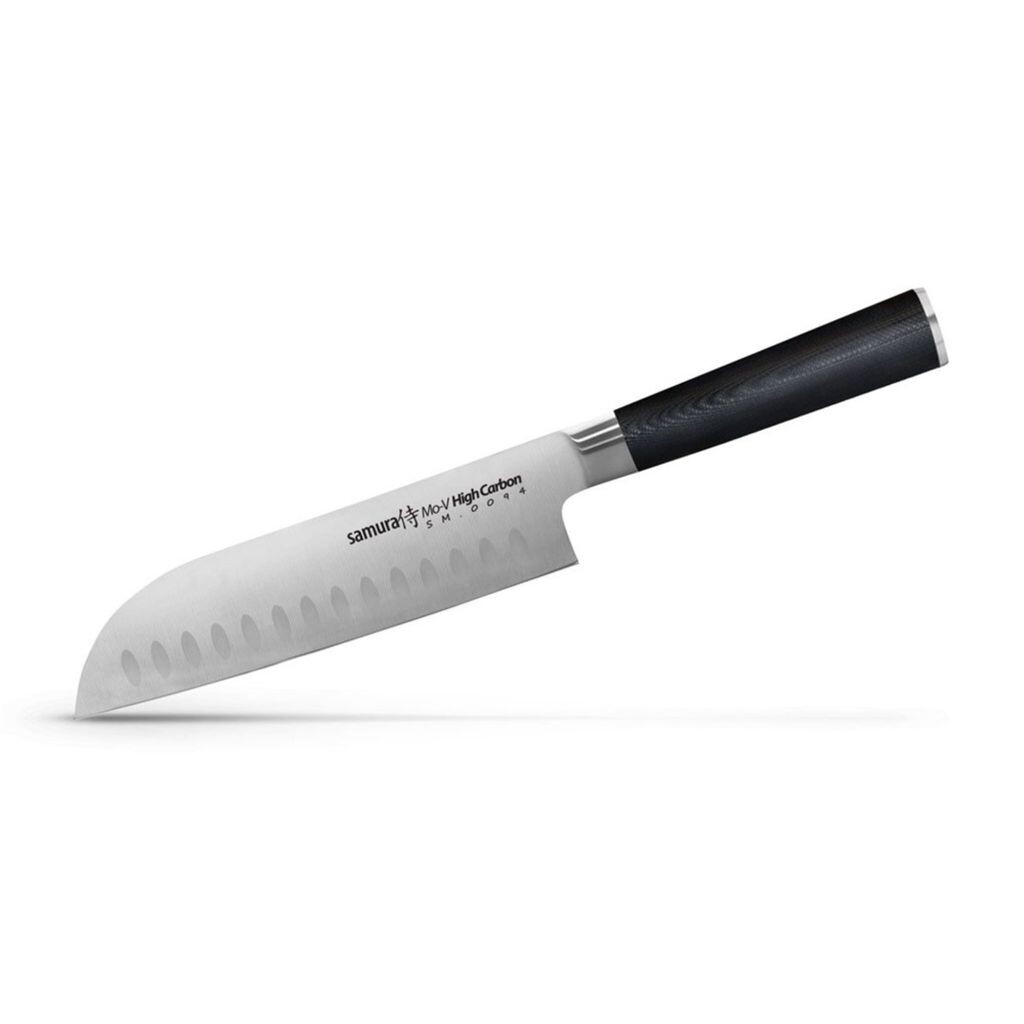 

Нож Samura MO-V Santoku с фестончатым краем 7,0 дюймов / 180 мм