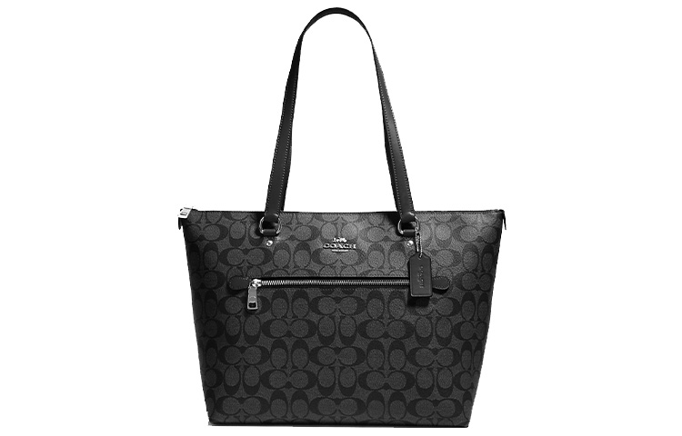 

Сумка-шоппер Monogram Canvas с кожаными вставками, дорожная сумка, женская сумка через плечо черный COACH