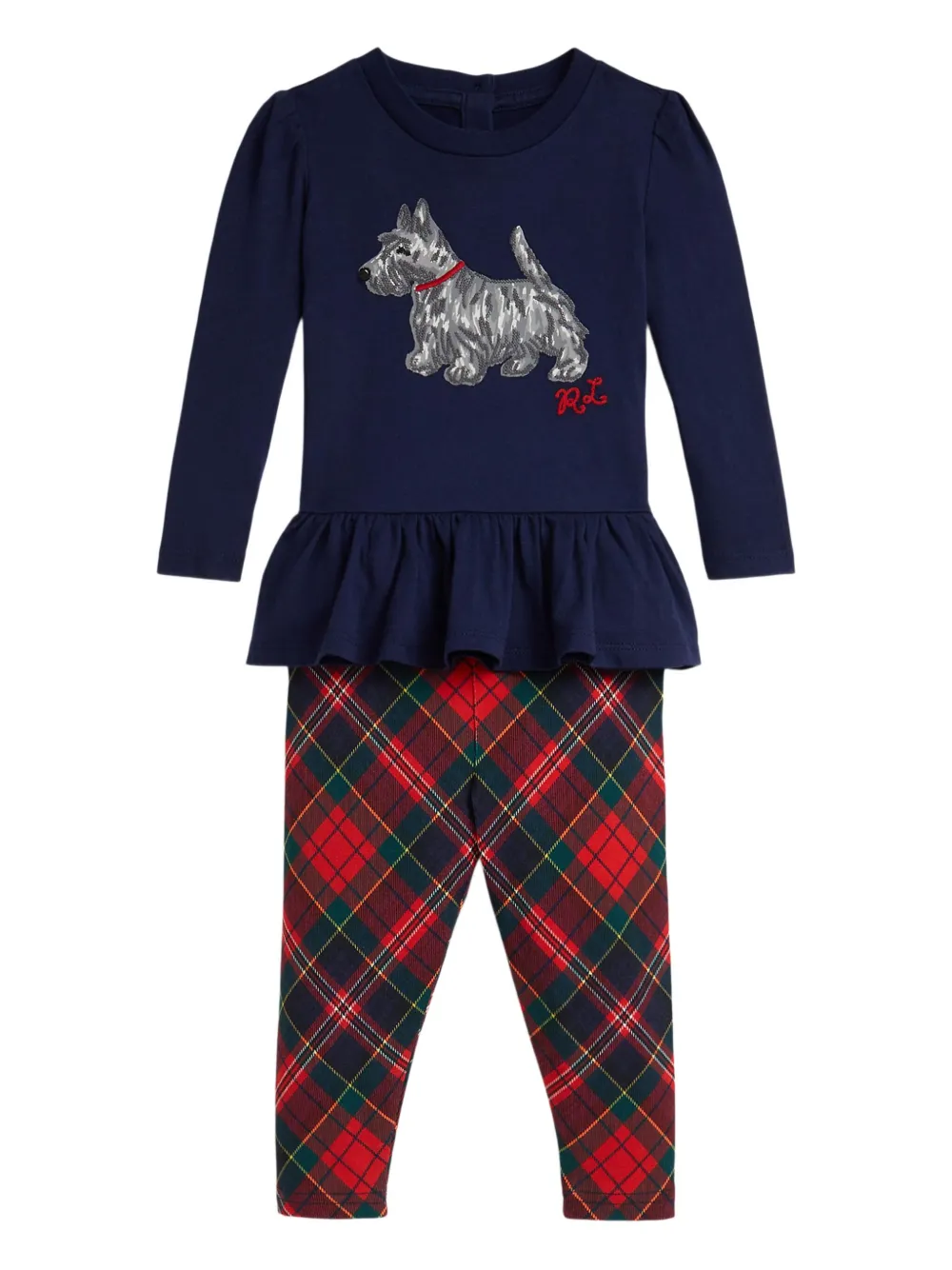 Брючный костюм в клетку тартан POLO RALPH LAUREN KIDS, синий — фото 3