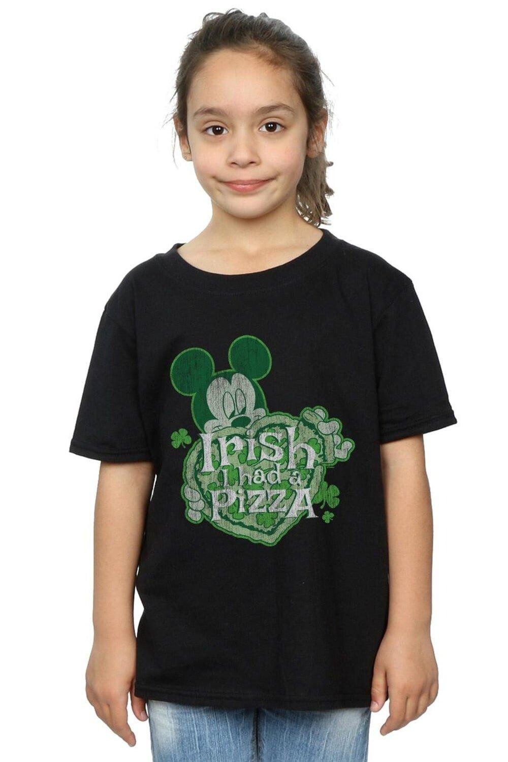 Хлопковая футболка с Микки Маусом Shamrock Pizza Disney, черный