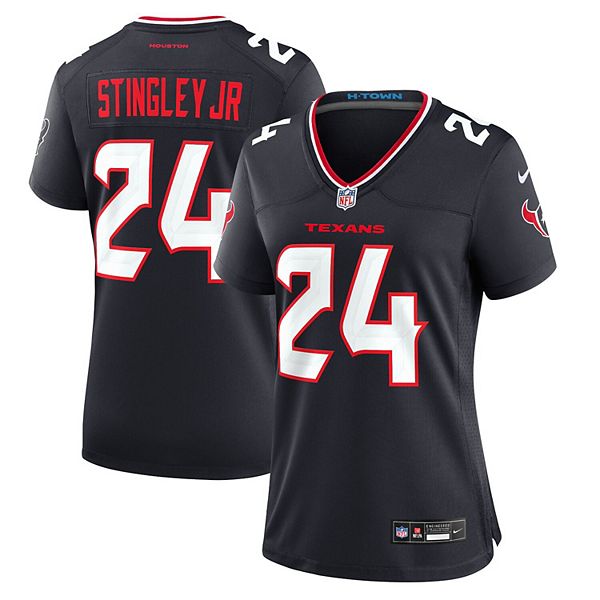 

Женская игровая футболка Derek Stingley Jr Navy Houston Texans Nike, Синий, Женская игровая футболка Derek Stingley Jr Navy Houston Texans Nike