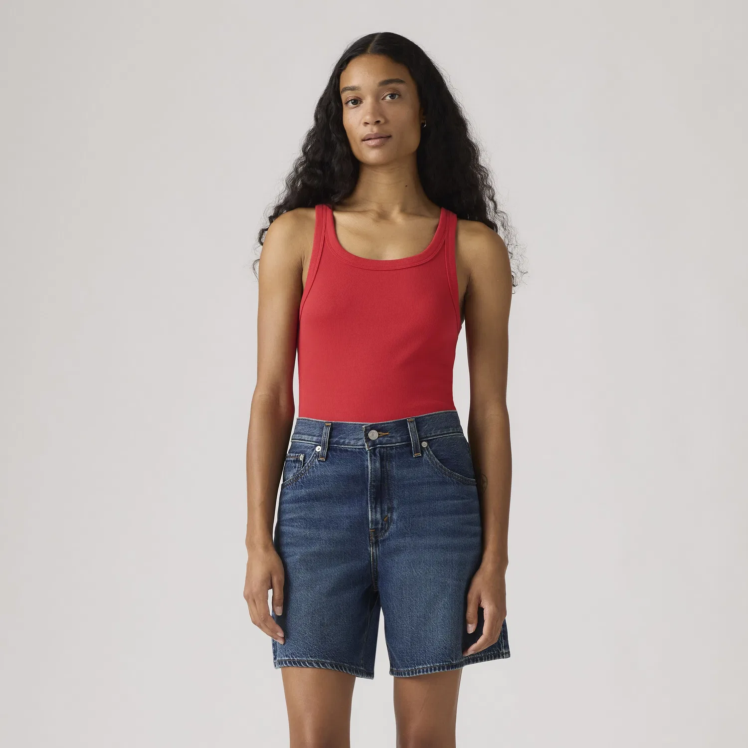 Базовая ребристая майка Levi's, Red — фото 3