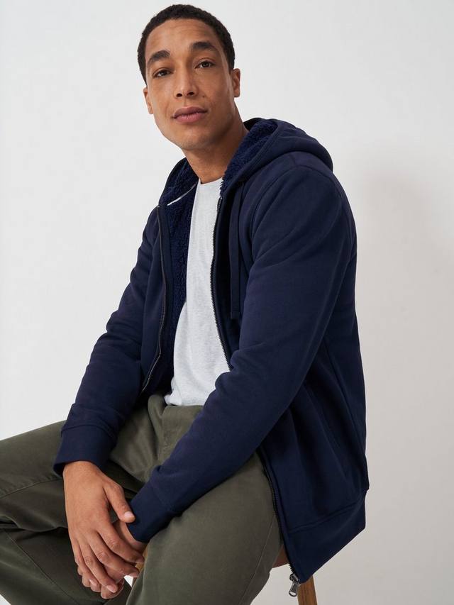 

Толстовка с капюшоном bellingham на молнии Crew Clothing, цвет Navy Blue