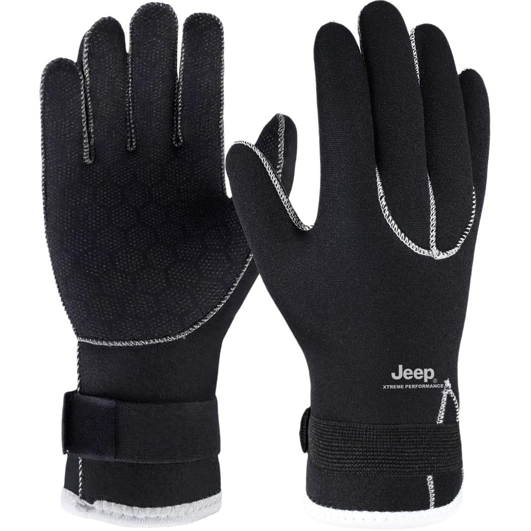 

Неопреновые спортивные перчатки Unisex Jeep, черный-line 3d