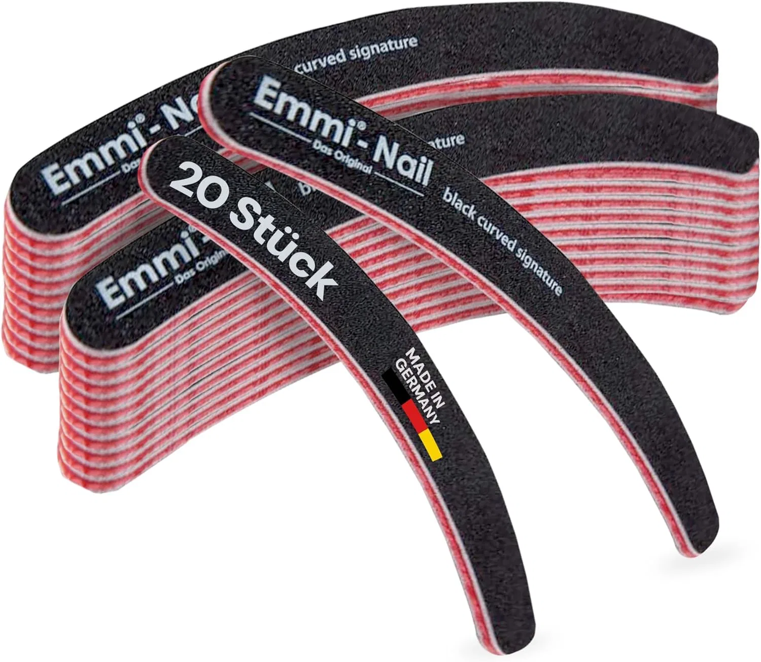 Набор из 20 эргономичных пилок для ногтей «Black Curved Signature 100/180» от Emmi-Nail Emmi Nail