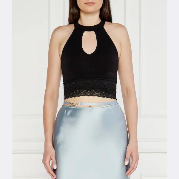 

Топ Lila узкого кроя Guess, черный