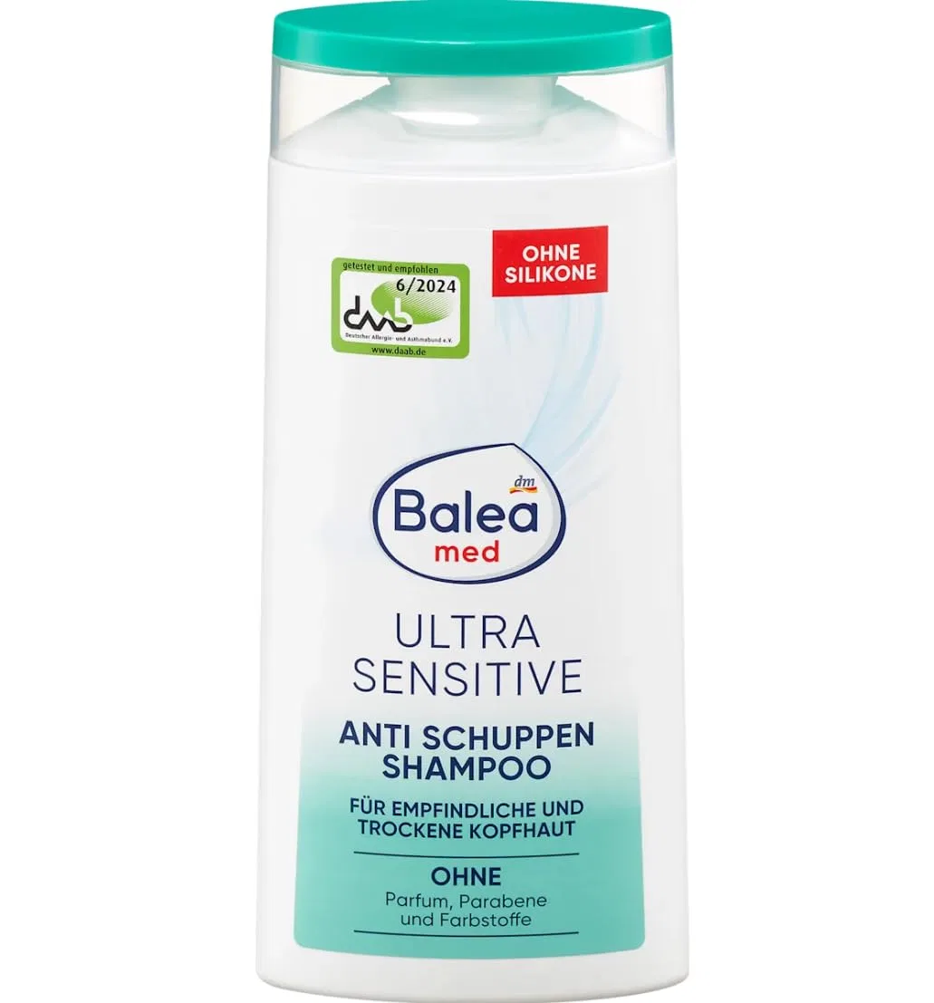 Набор из 2 шампуней Balea Med Anti-Dandruff Ultra Sensitive (по 250 мл) + щетка для кожи головы Balea Professional — фото 2