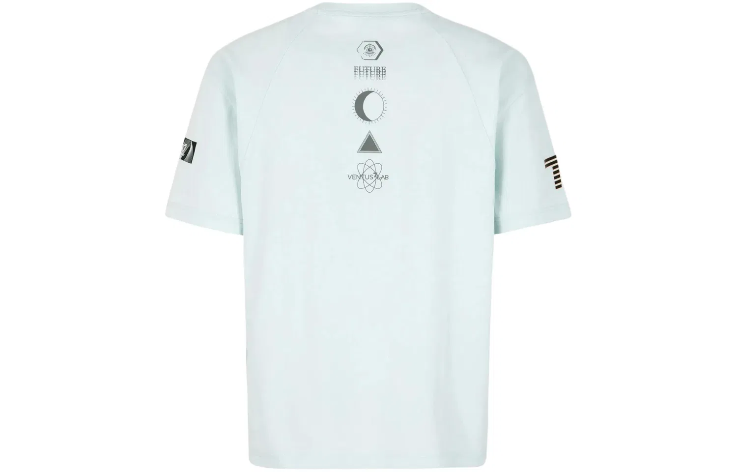 Футболка с логотипом EA7 Emporio Armani серая-голубая — фото 3