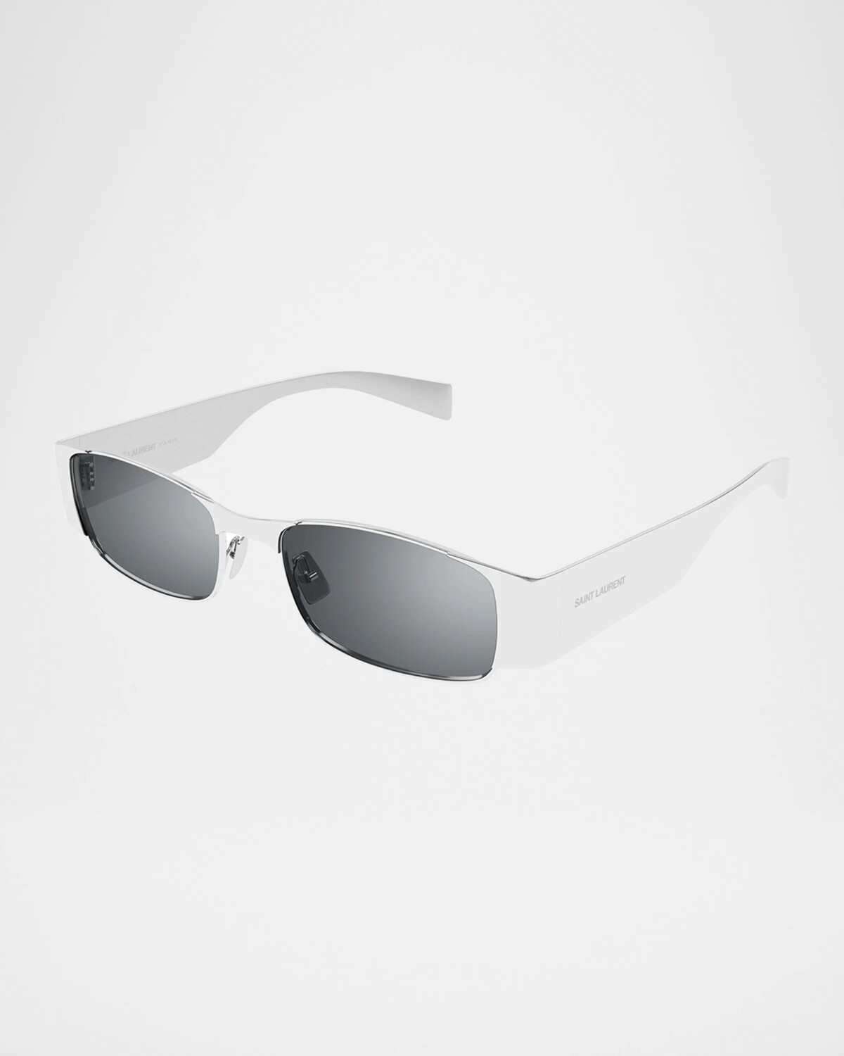 

SL 738 Прямоугольные металлические солнцезащитные очки Saint Laurent, цвет Shiny Silver