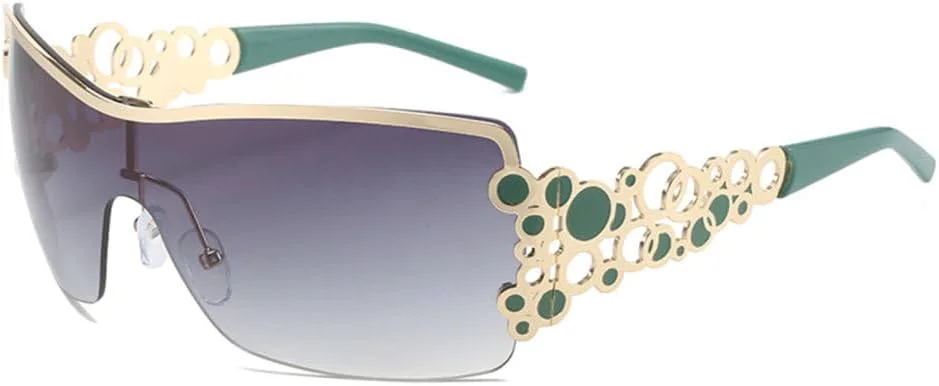 

Солнцезащитные очки в металлическом ободке 2027 года для женщин и мужчин. Модные солнцезащитные очки в винтажном стиле с полуободковой оправой MTZJH, Gray