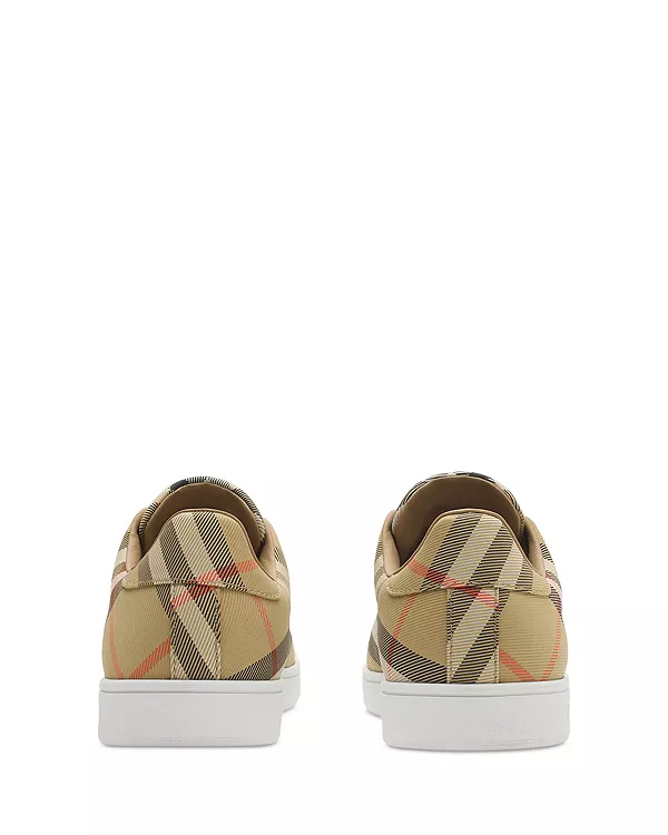 Женские кроссовки в клетку Burberry, бежевый — фото 3