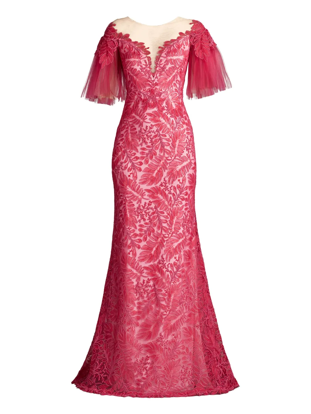

Платье Ryn из тюля с вышивкой Tadashi Shoji, розовый