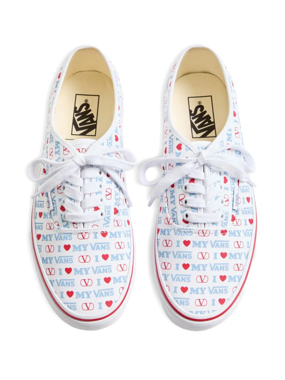 Кроссовки с принтом Love из коллаборации с Vans Valentino Garavani, белый — фото 3