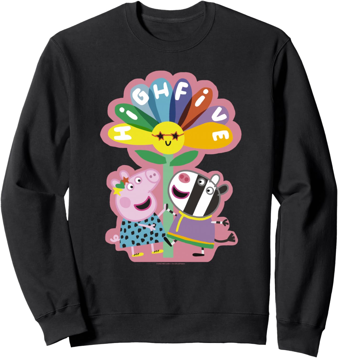 

Толстовка с изображением Свинки Пеппы и надписью «Дай пять» с радужными разноцветными лепестками и рисунком Зои в зебре, черная Peppa Pig, Черный, Толстовка с изображением Свинки Пеппы и надписью «Дай пять» с радужными разноцветными лепестками и рисунком 