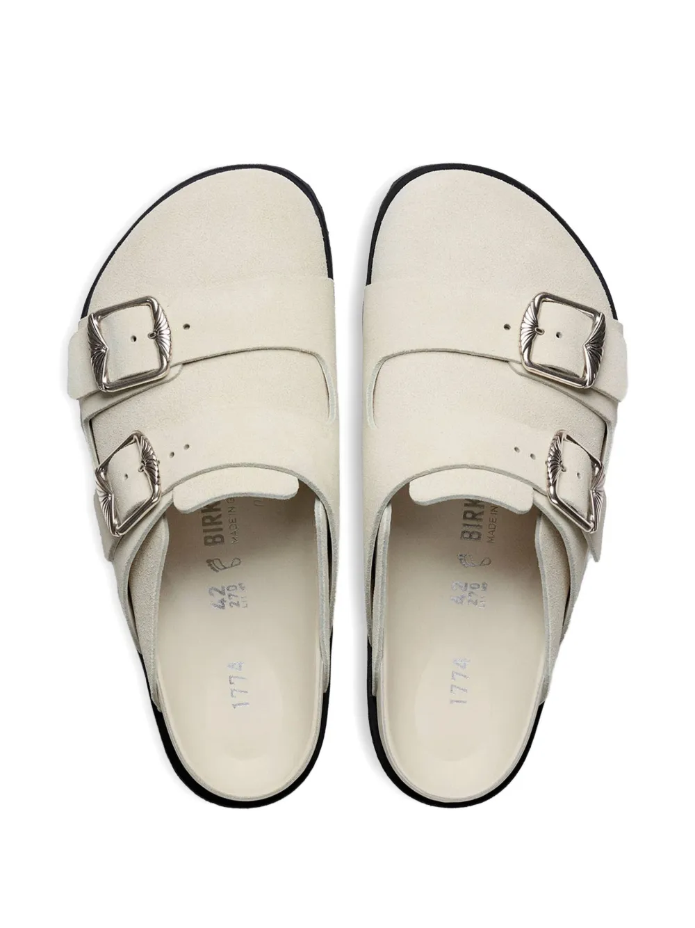 Босоножки с закрытым носком и двумя ремешками Birkenstock, белый — фото 2