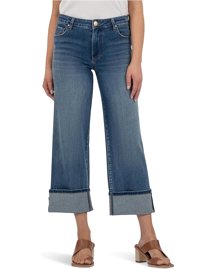 

Джинсы KUT from the Kloth Charlotte High Rise Wide Leg Roll Up, цвет Serenity