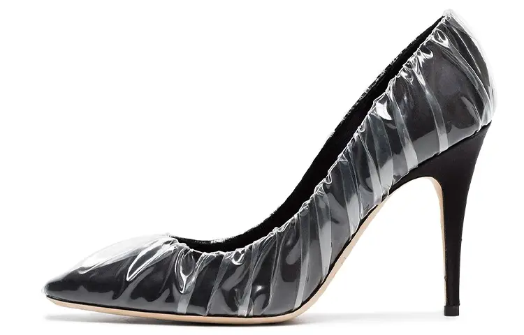 OFF WHITE C/O Jimmy Choo Black Anne 100 ПВХ атласные туфли-лодочки OFF-WHITE