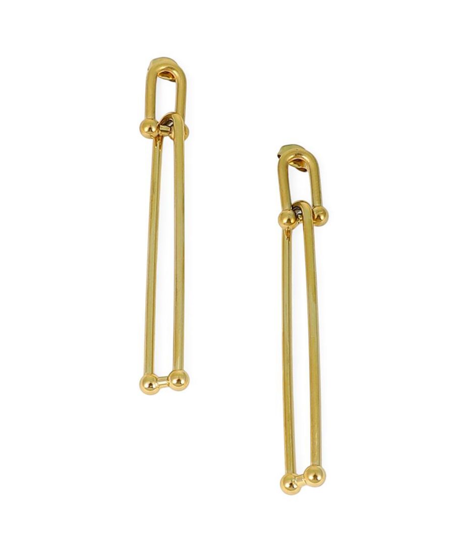 

Женские серьги-подвески Скрепка - Калифорнийское золото SOHI, Gold