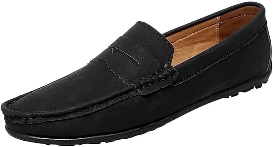 Лоферы кожаные мужские, Solid Color, Black DHFIRUFSHLO