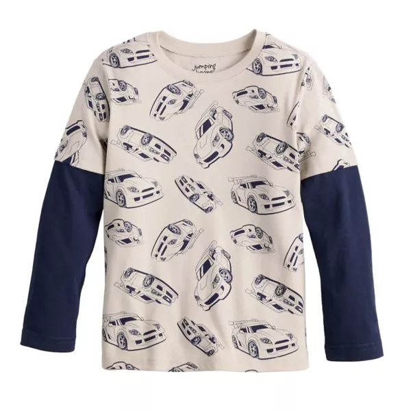 

Футболка с длинным рукавом для мальчиков 4-12 лет Jumping Beans, цвет beige race cars