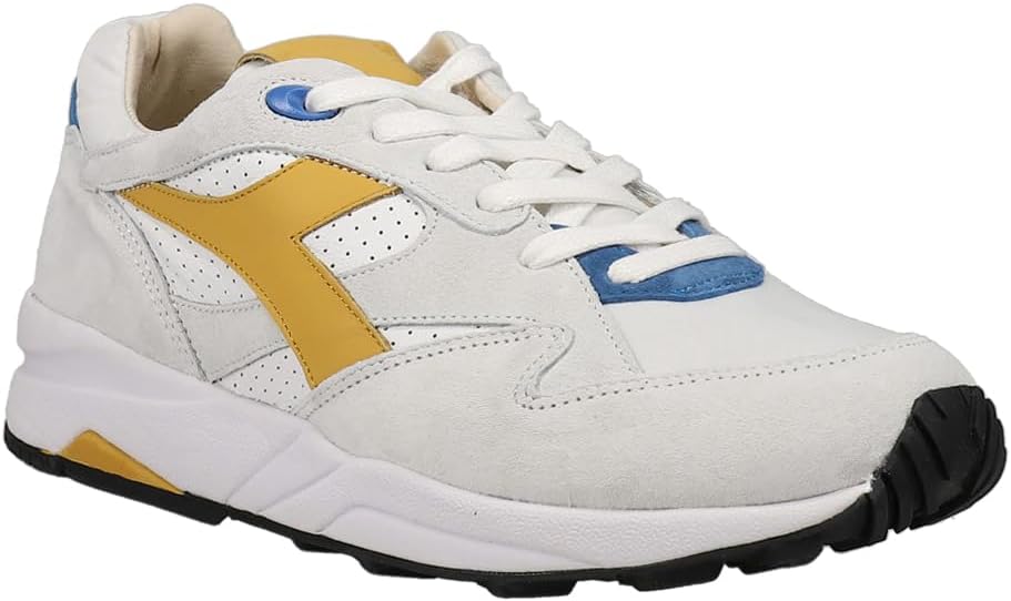 Мужские кроссовки Diadora Eclipse Italia с перфорацией и шнуровкой - белые — фото 2