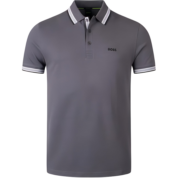 

Поло с контрастным воротником Boss HUGO BOSS, темно-серый