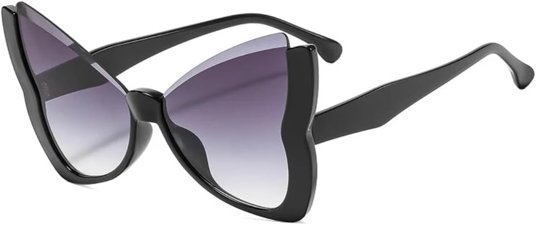 

Роскошные безободковые солнцезащитные очки-бабочки для женщин, модные, винтажные, для вечеринок, путешествий, панка, с защитой от ультрафиолета UV400 TVTBBVV, Black-gray