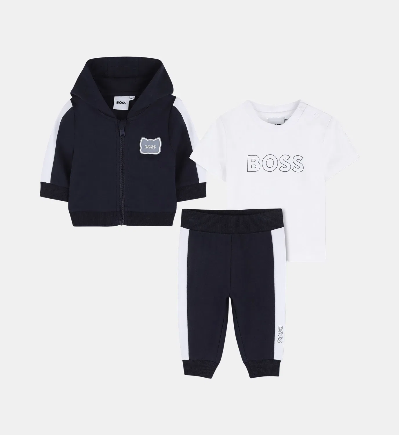 Комплект из кардигана, брюк и футболки Boss Kidswear, синий