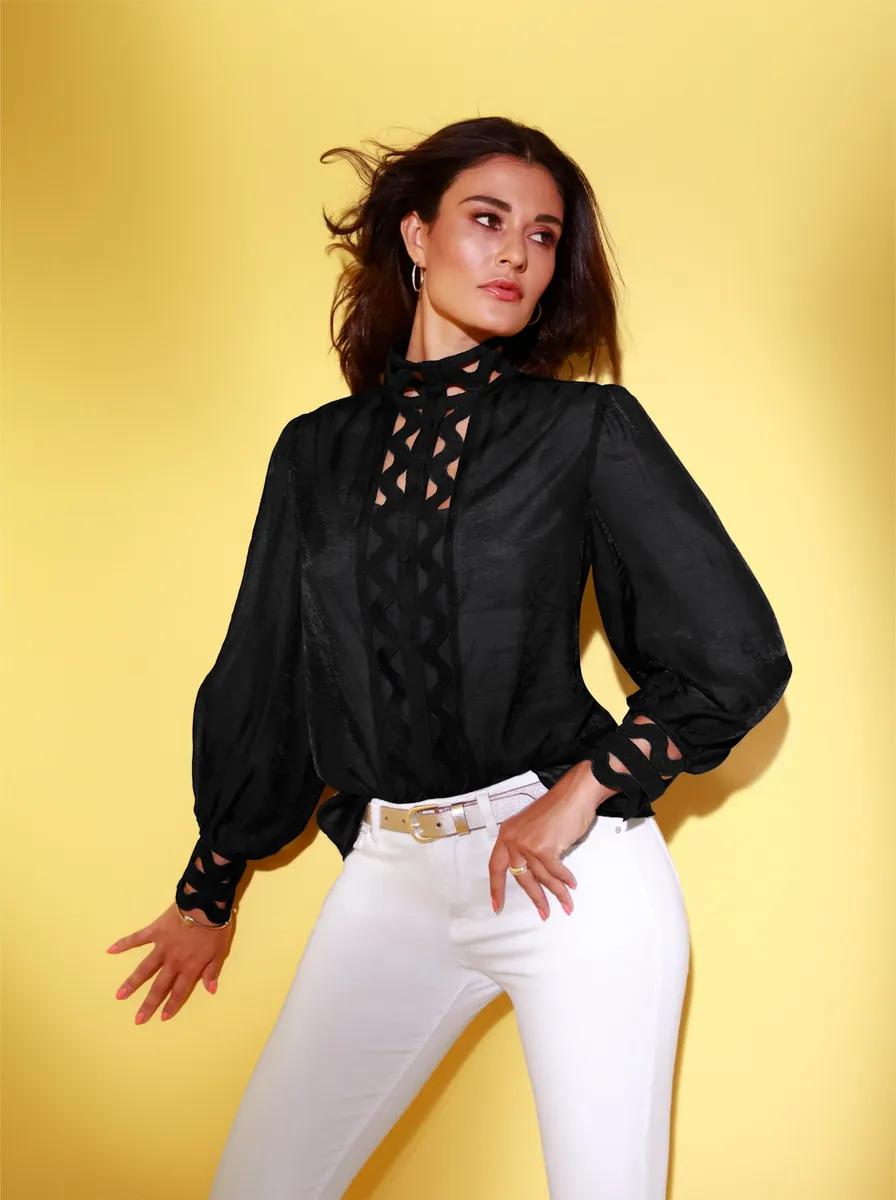 

Блузка Creation L с длинными рукавами, черный