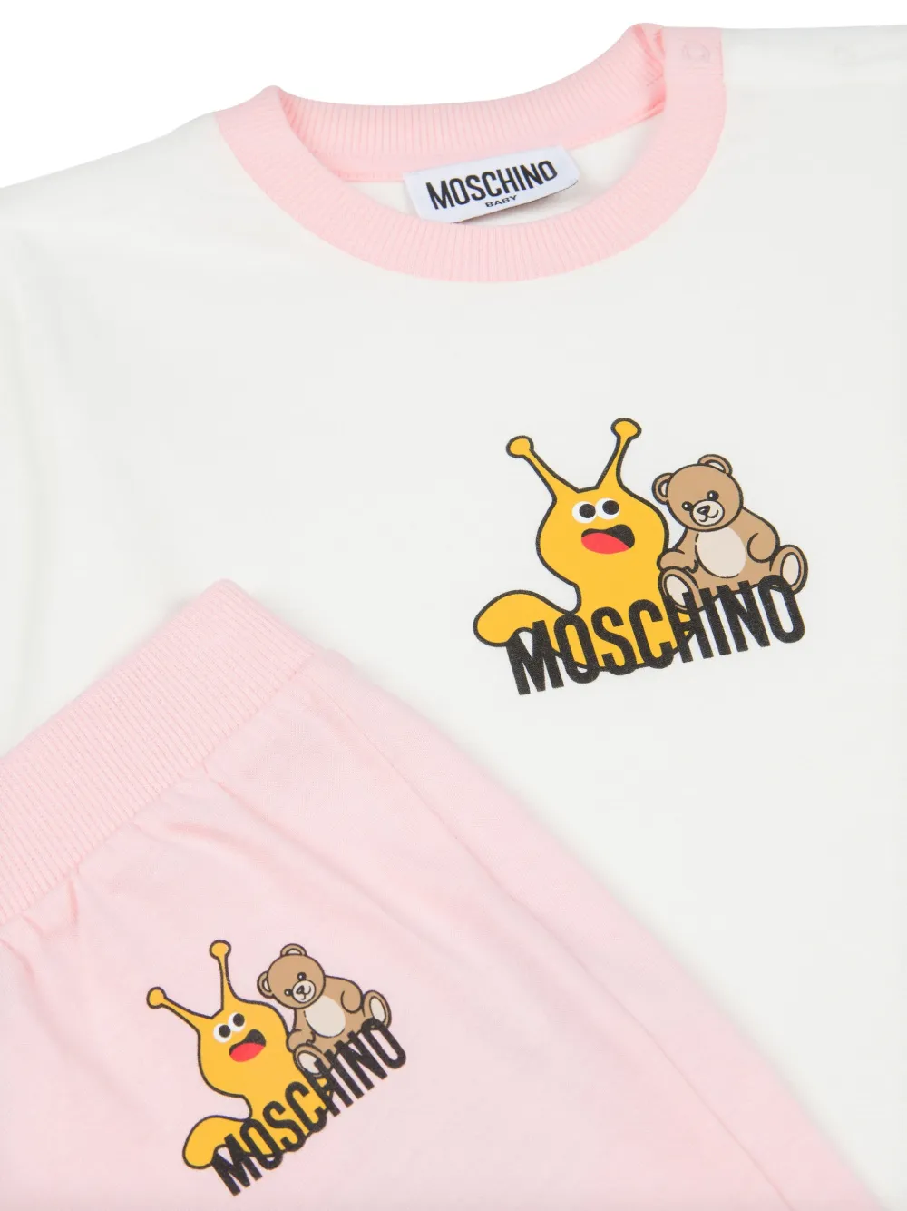 Спортивный костюм с принтом Тедди Moschino Kids, розовый — фото 3