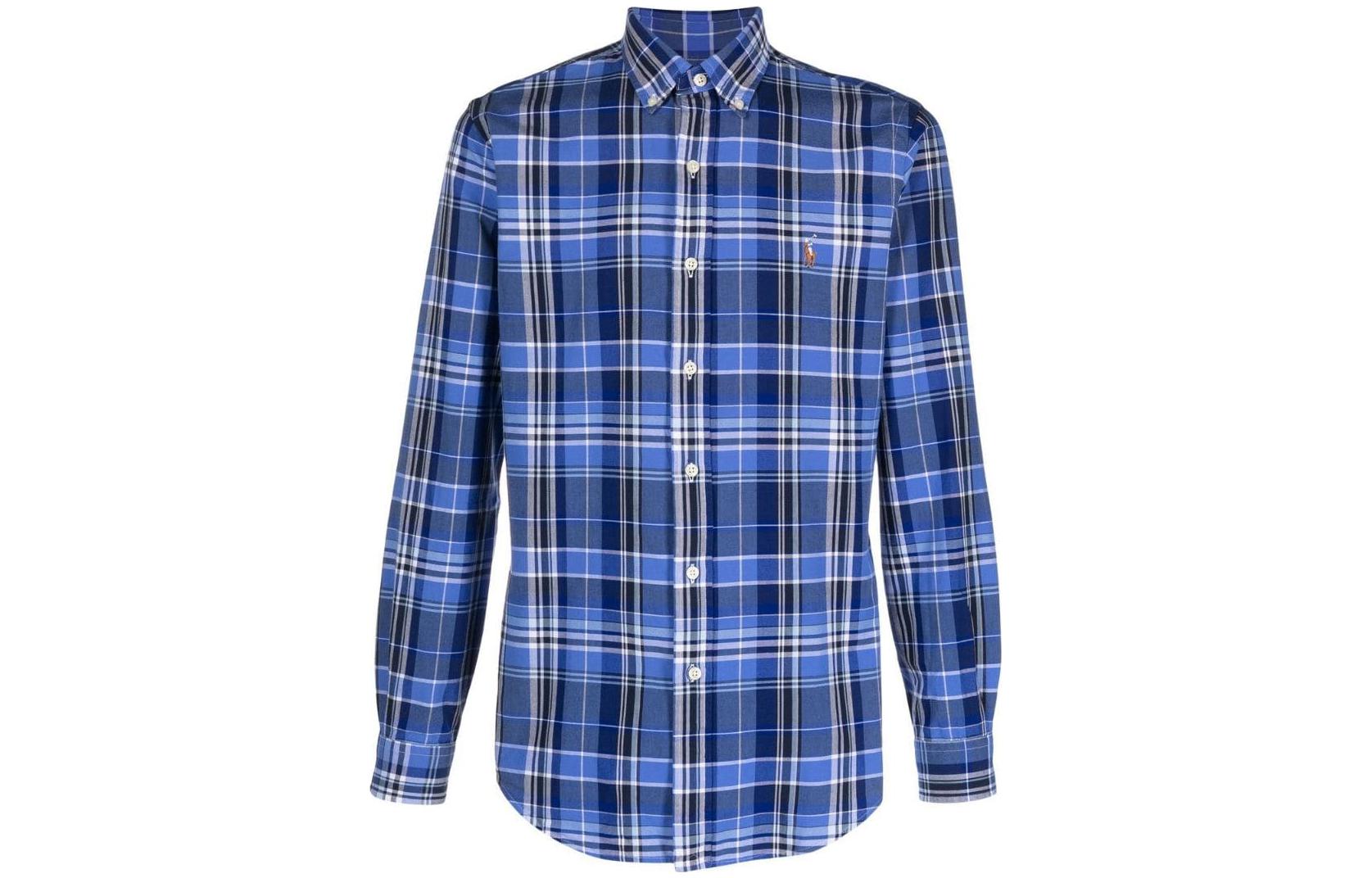 

Рубашка с принтом Long sleeve Polo Ralph Lauren, синий