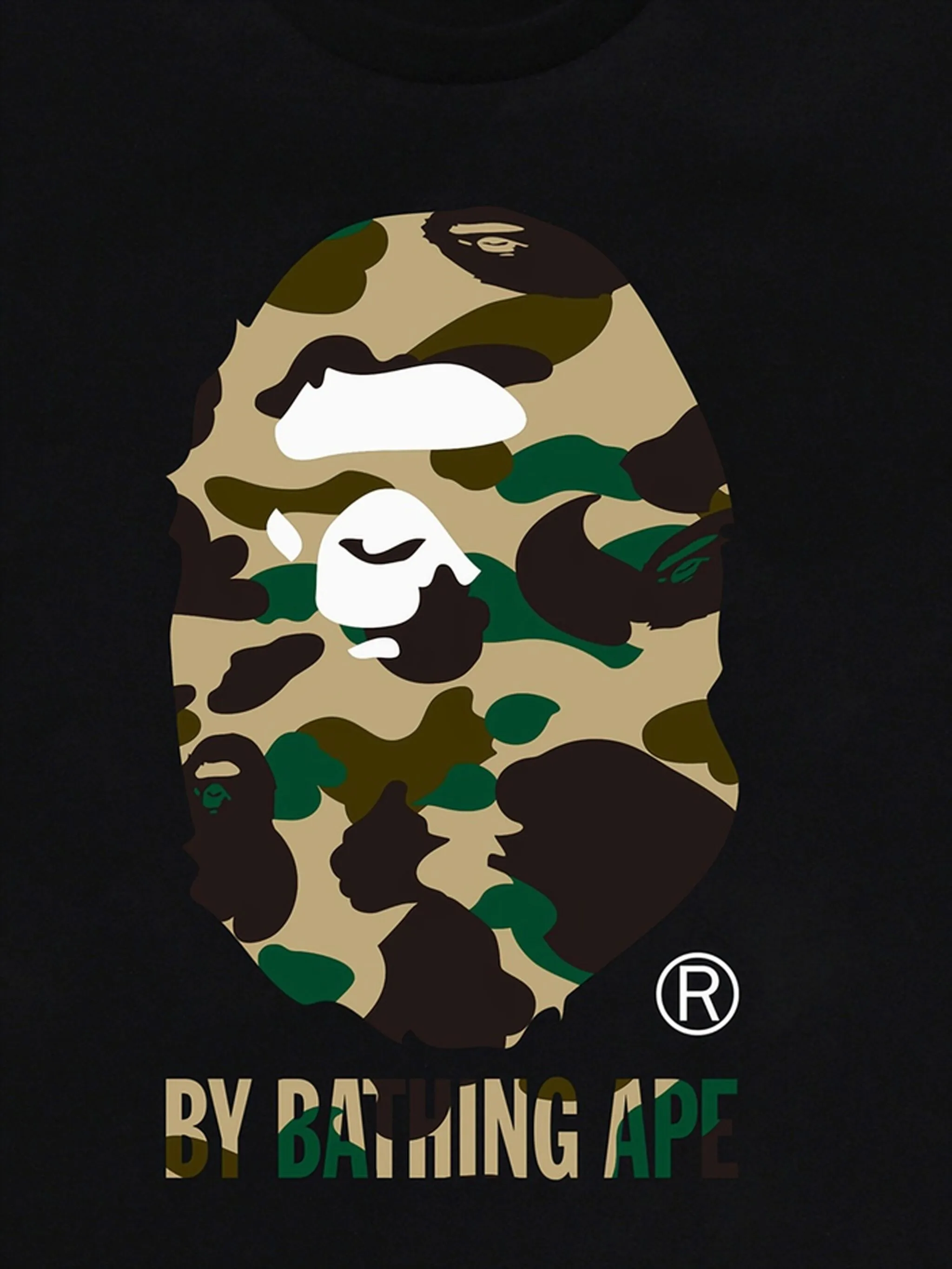 Футболка с камуфляжным принтом и логотипом A Bathing Ape, черный — фото 2