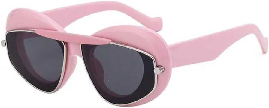 

Солнцезащитные очки «Кошачий глаз» 2027 года для женщин, металлическая двойная оправа, ретро-стиль, очки с защитой от УФ-излучения UV400 MTZJH, C4pinkgray