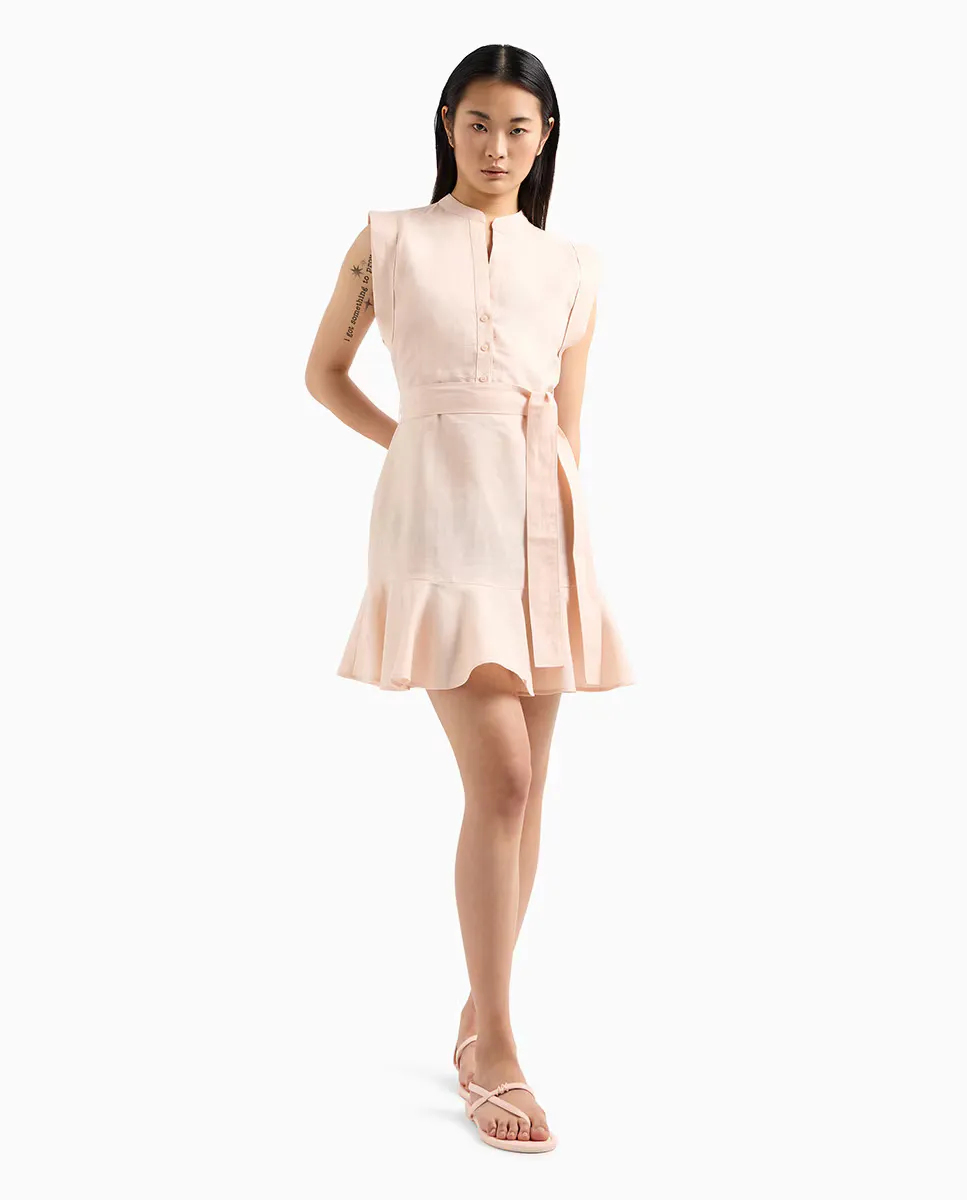 

Безрукавное платье-рубашка из смеси льна и хлопка Armani Exchange, цвет Rosa claro