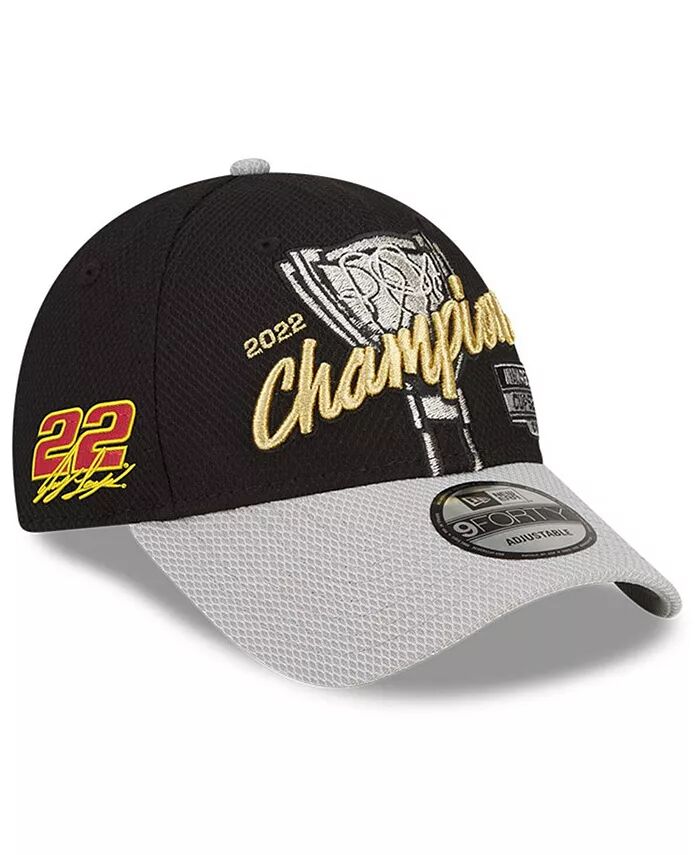 

Мужская черная, серая регулируемая шляпа Joey Logano, чемпион серии NASCAR Cup Series 2022 Victory Lane 9FORTY New Era, черный